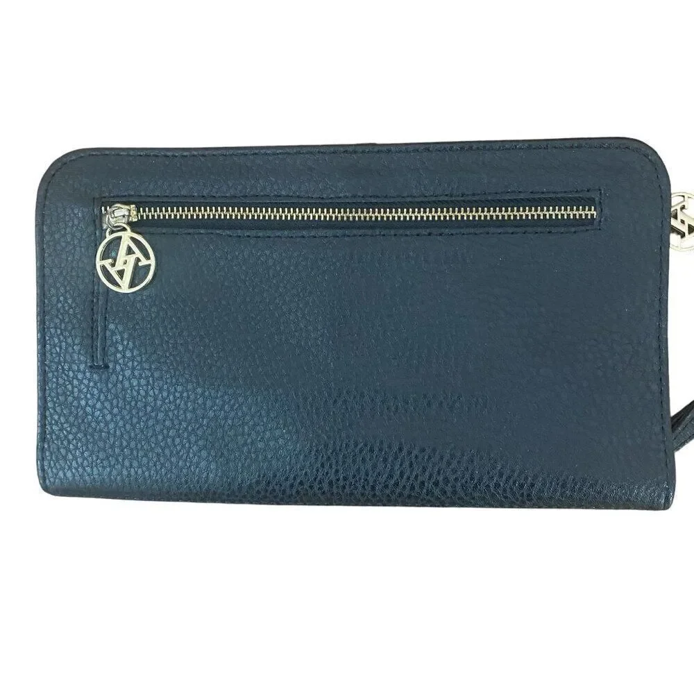 Adrienne Vittadini Black Leather Clutch